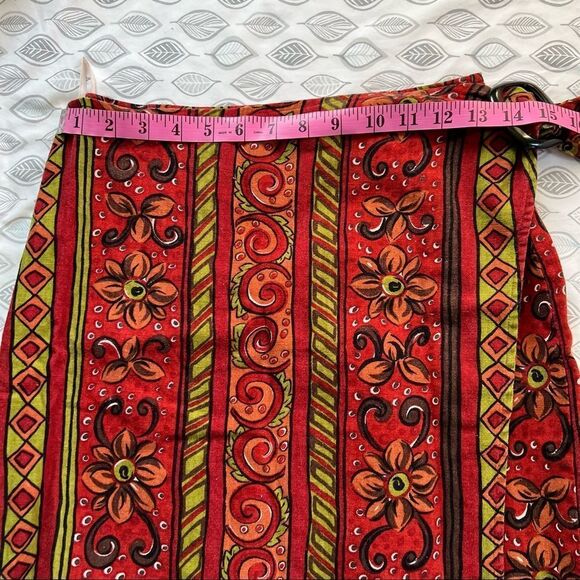 VINTAGE Express Compagnie Internationale Linen Blend Wrap Skirt Size 7/8 - Picture 9 of 10